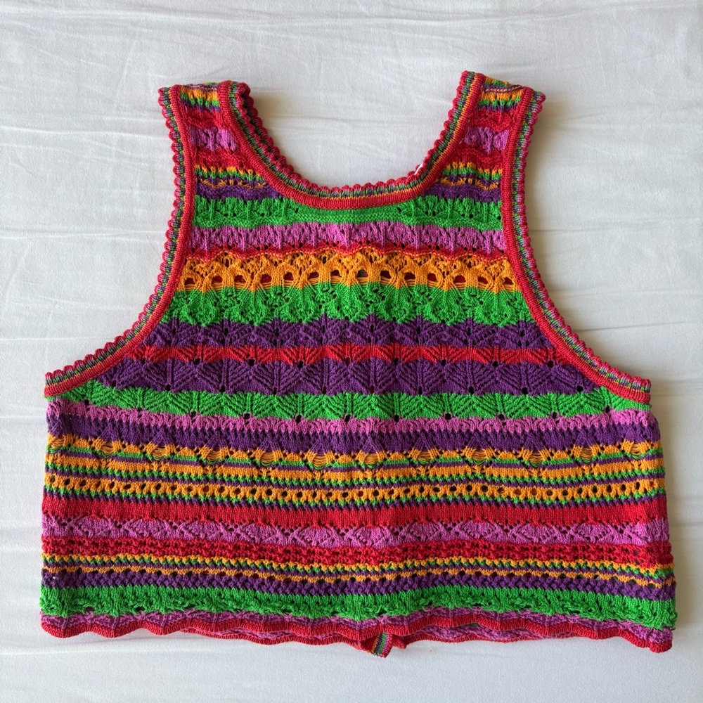 Ba&sh Pierce Stripe Crochet Knitted Top Size Small US4